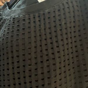 Fabletics black waffle stretch mini dress